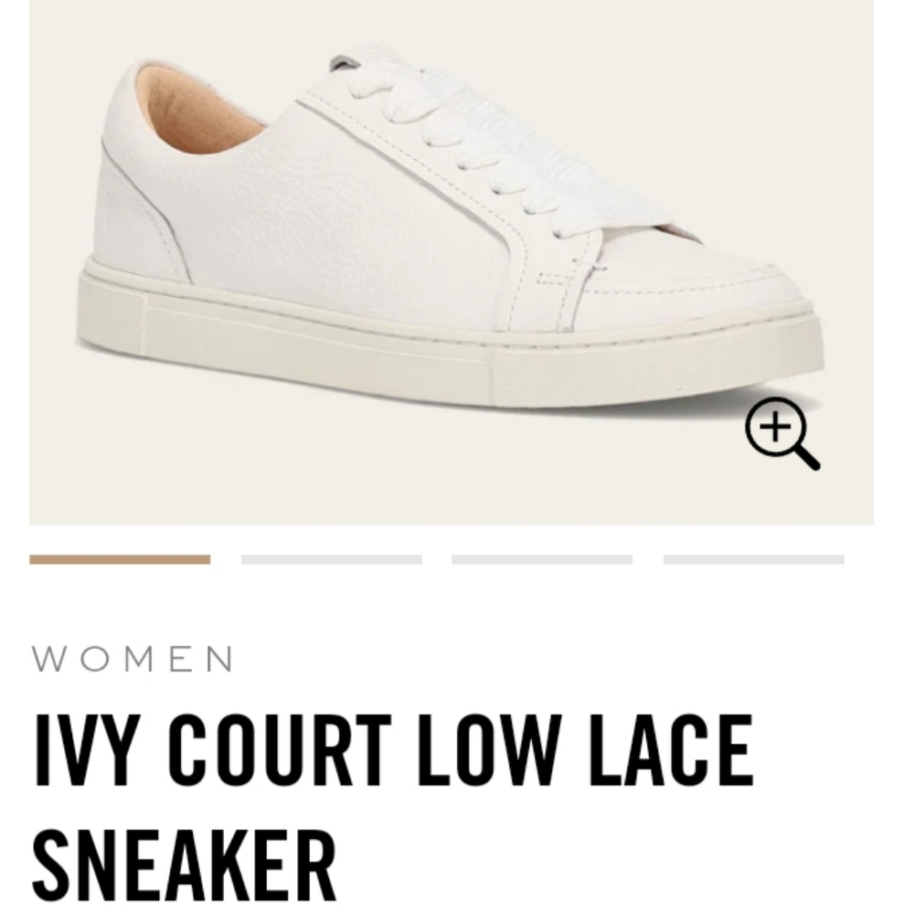 FRYE Women Ivy Court Low Lace Sneakers White Leather Sz 9 NEW $148 NIB